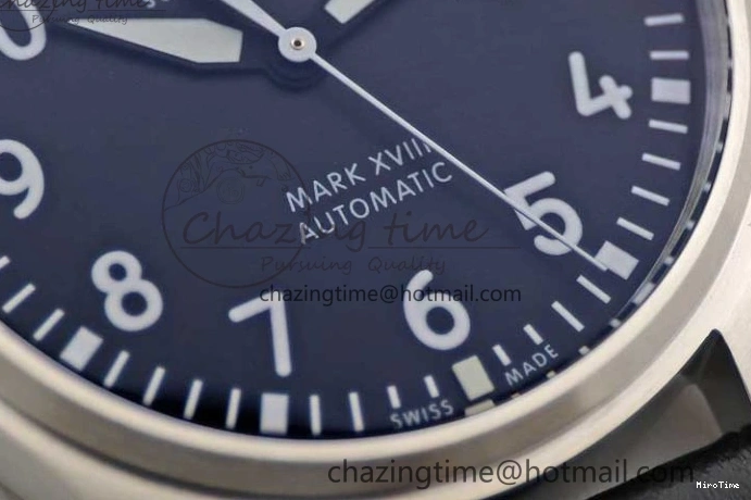 MIROTIME 0506 Vibrant Mark XVIII IW327001 SS M+F 1:1 Best Edition Black Dial on Black Leather Strap A 7055